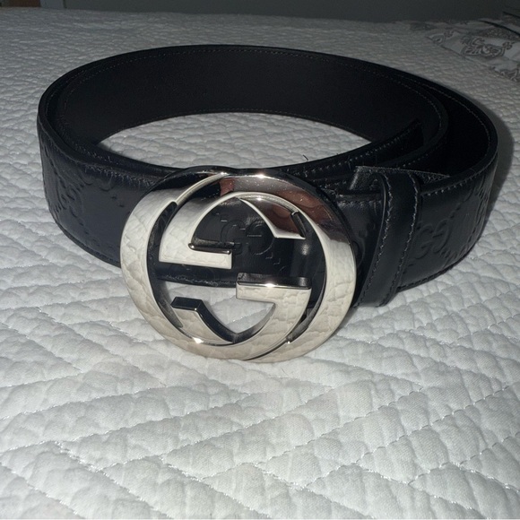 Gucci Monogram Belt with Interlocking G Buckle | 100% Authentic Sz 105 - Picture 3 of 6